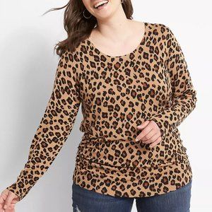 Lane‎ Bryant Ruched-Side Sweater - in Leopard Sz 22/24